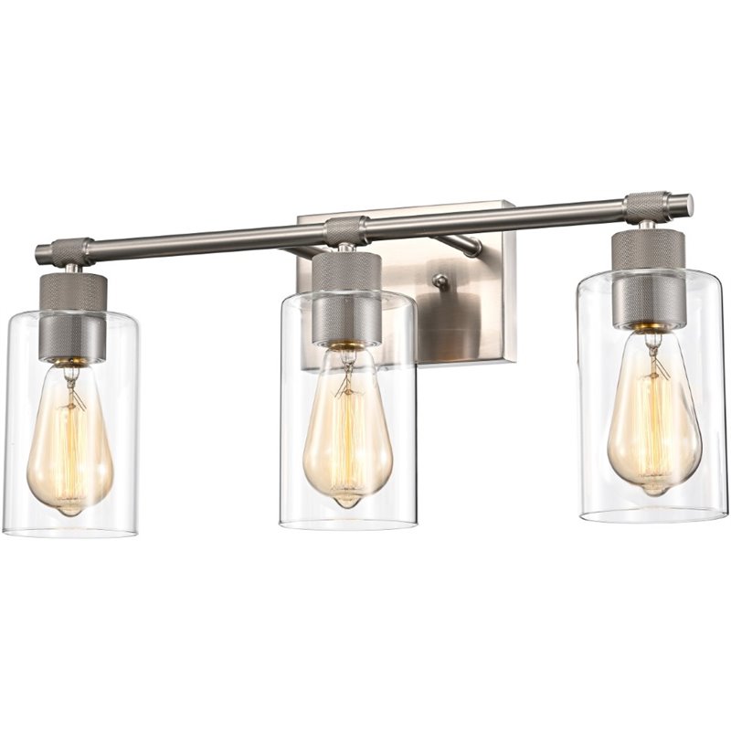CHLOE Mercy Contemporary 3 Light Brushed Nickel Bath Vanity Fixture 22