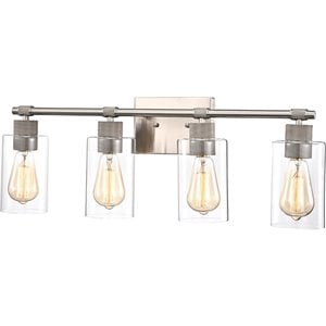 CHLOE Mercy Contemporary 4 Light Brushed Nickel Bath Vanity Fixture 27&quot Width