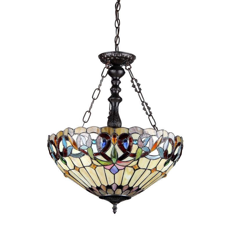 CHLOE Serenity Victorian 3 Light Inverted Ceiling Pendant 18