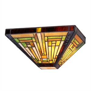 CHLOE Innes Tiffany-style 1 Light Mission Wall Sconce 12&quot Wide