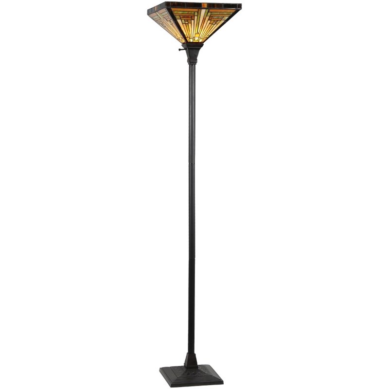 CHLOE Innes Tiffany-style 1 Light Mission Torchiere Floor Lamp 14