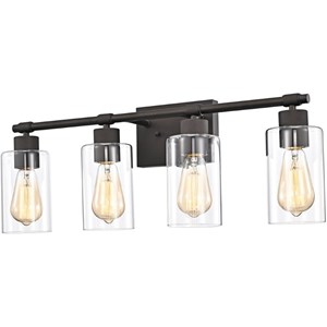 CHLOE Mercy Contemporary 4 Light Rubbed Bronze Bath Vanity Fixture 27&quot Width