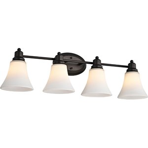 CHLOE Janet Contemporary 4 Light Rubbed Bronze Bath Vanity Fixture 30&quot Width