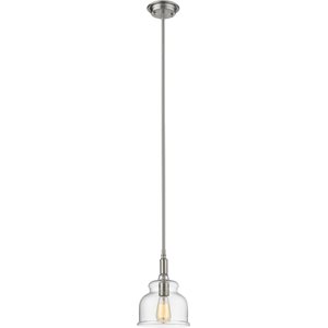 CHLOE Zoe Transitional 1 Light Brushed Nickel Ceiling Mini Pendant 8&quot Wide
