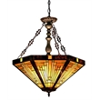 CHLOE Innes Tiffany 3 Light Mission Inverted Ceiling Pendant Fixture 22
