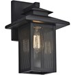 CHLOE Ironclad 1 Light Textured Black Outdoor Wall Sconce 13