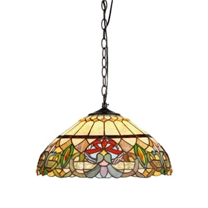CHLOE Hester Tiffany-style 2 Light Victorian Ceiling Pendant Fixture 18&quot Shade