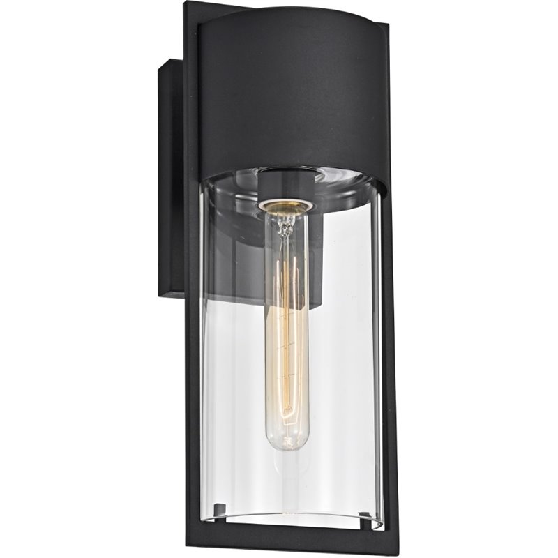 CHLOE Tyler Transitional 1 Light Textured Black Outdoor Wall Sconce 14
