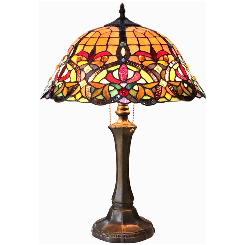 CHLOE Bertram Tiffany-style 2 Light Victorian Table Lamp 18