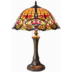 CHLOE Bertram Tiffany-style 2 Light Victorian Table Lamp 18&quot Shade