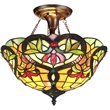 CHLOE Bertram Tiffany-style 2 Light Victorian Semi-flush Pendant 16
