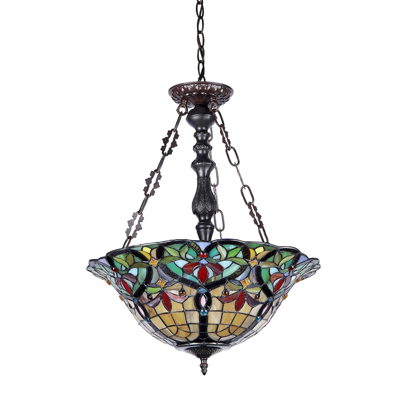 CHLOE Bertram 3 Light Victorian Inverted Ceiling Pendant 18