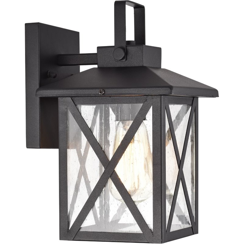 CHLOE Lawrence 1 Light Textured Black Outdoor Wall Sconce 11