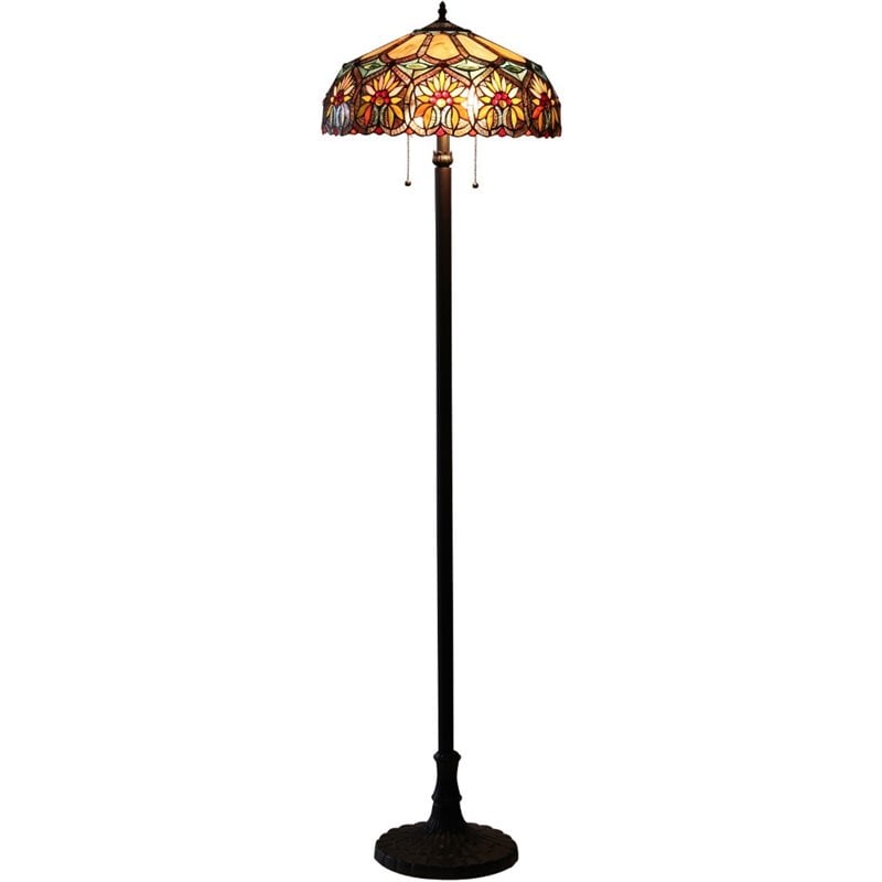CHLOE Sunny Tiffany-style 2 Light Floral Floor Lamp 18