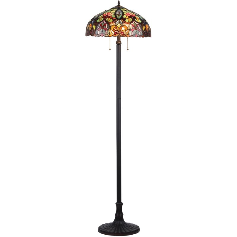 CHLOE Libby Tiffany-style 2 Light Victorian Floor Lamp 18