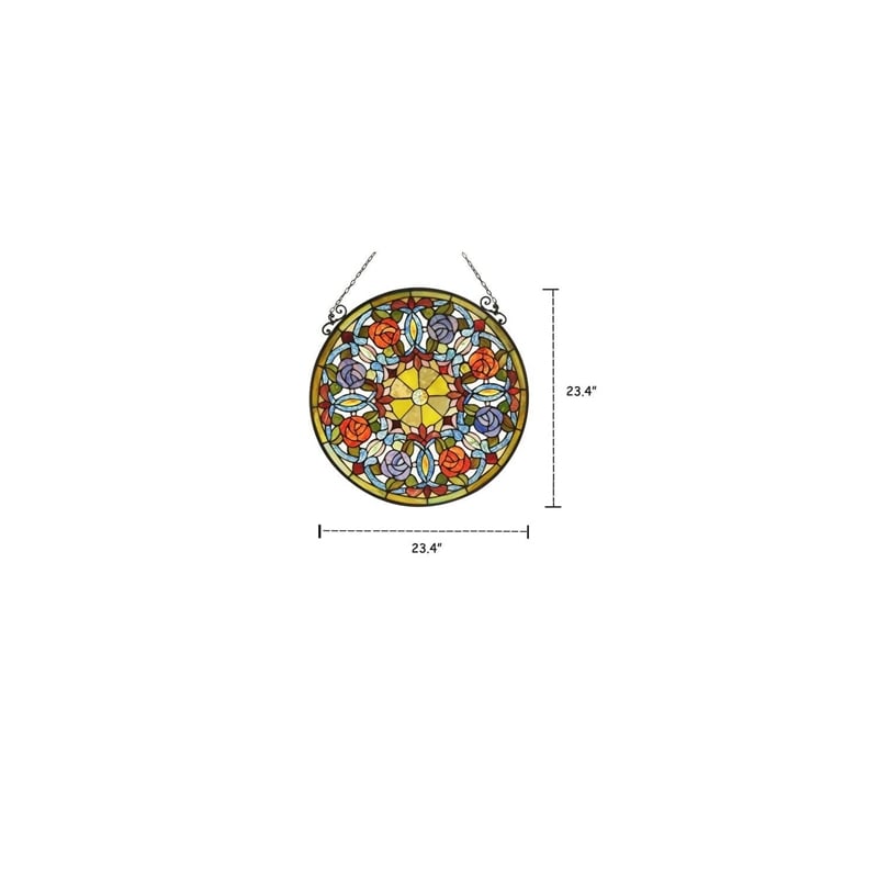 CHLOE Anemone Floral Tiffany-glass Window Panel 24