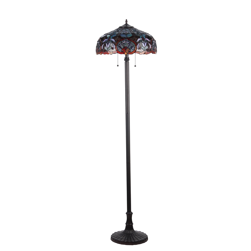 CHLOE Sadie Tiffany-style 2 Light Victorian Floor Lamp 18