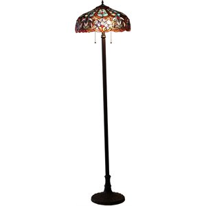chloe sadie tiffany-style 2 light victorian floor lamp 18