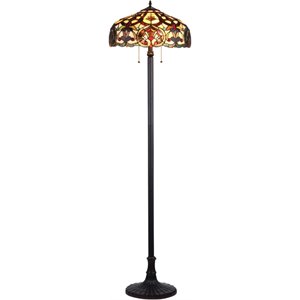 chloe sadie tiffany-style 2 light victorian floor lamp 18