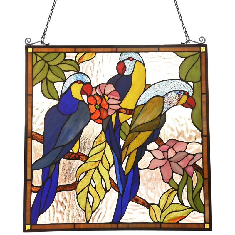 CHLOE Ava Animal Tiffany-glass Window Panel 24