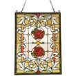 CHLOE Zinnia Floral Tiffany-glass Window Panel 24
