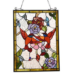 CHLOE Serenade Tiffany-style Animal Design Window Panel 18&quot x 25&quot