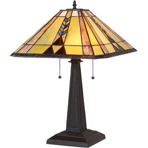 CHLOE Kent Tiffany-style 2 Light Mission Table Lamp 16&quot Shade