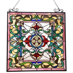 CHLOE Aylee Tiffany-style Victorian Design Window Panel 24&quot x 25&quot