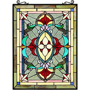 CHLOE Aylee Tiffany-style Victorian Design Window Panel 18&quot x 25&quot