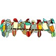 CHLOE Birds On A Vine Tiffany-style Animal Design Window Panel 26
