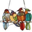 CHLOE Cardinal Family Tiffany-style Animal Design Window Panel 13