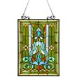 CHLOE Carina Tiffany-style Victorian Glass Window Panel 18x25.5