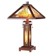 CHLOE Gawain Tiffany Mission 3 Light Double Lit Wooden Table Lamp 15