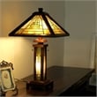 CHLOE Gawain Tiffany Mission 3 Light Double Lit Wooden Table Lamp 15