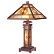 CHLOE Gareth Mission 3 Light Double Lit Wooden Table Lamp 15