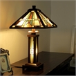 CHLOE Percival Tiffany Mission 3 Light Double Lit Wooden Table Lamp 15