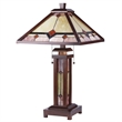 CHLOE Kay Tiffany-style Mission 3 Light Double Lit Wooden Table Lamp 15