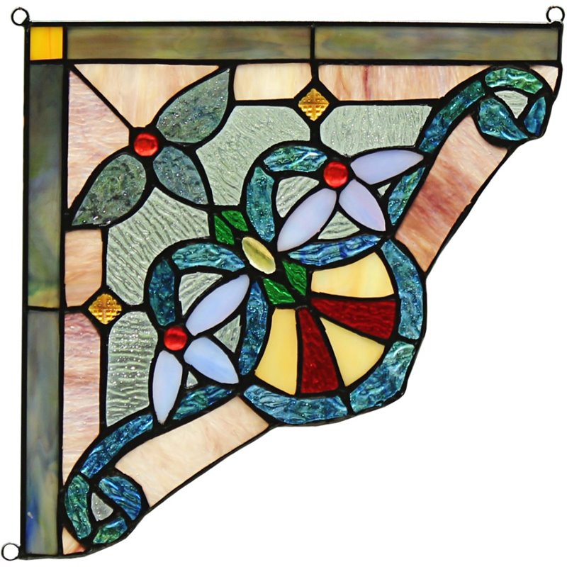 CHLOE Anelisa Victorian Tiffany-glass Window Panel 10