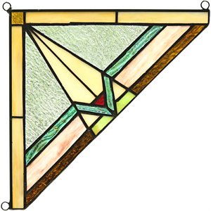CHLOE Desmund Mission Tiffany-glass Window Panel 8&quot Wide