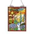 CHLOE Almos Tiffany-glass Floral Window Panel 18X24