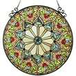 CHLOE Sunny Tiffany-glass Floral Window Panel 23.5