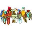 CHLOE Kuno Tiffany-glass Window Panel 21.5x13