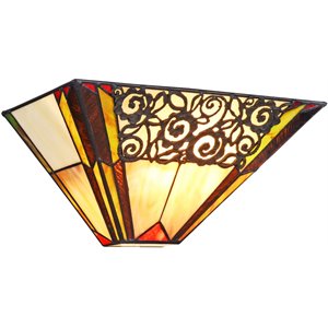 chloe evelyn tiffany-style 1 light indoor wall sconce 12