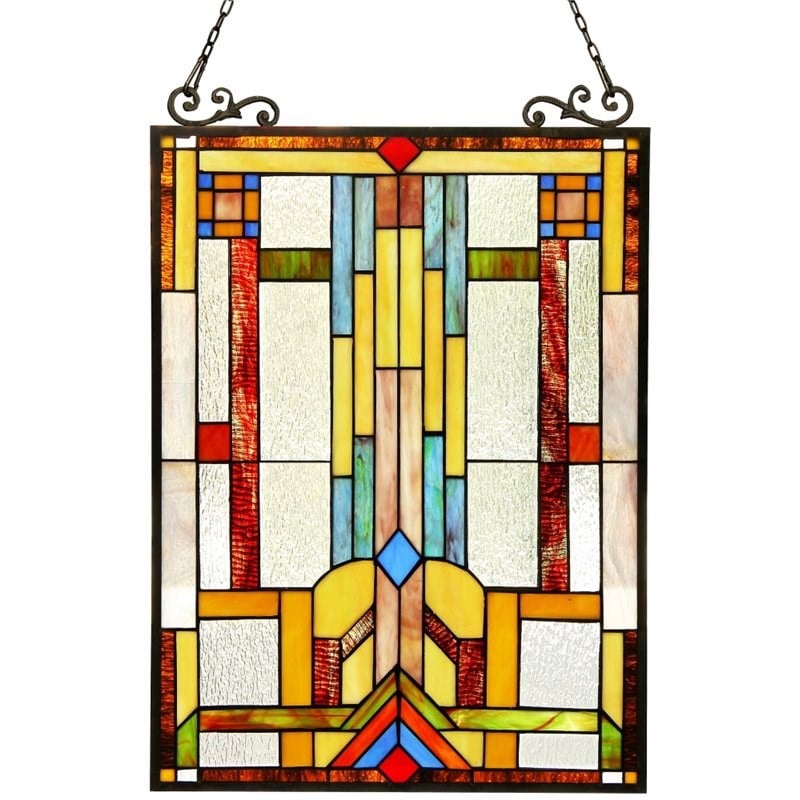 CHLOE Huszar Tiffany-glass Window Panel 17.5x25