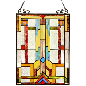 CHLOE Huszar Tiffany-glass Window Panel 17.5x25