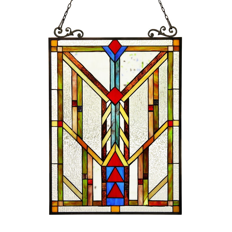 CHLOE Vanderleck Tiffany-glass Window Panel 17.5x25