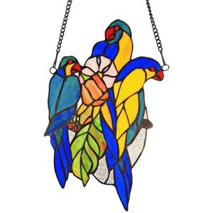 CHLOE Bluetail Tiffany-glass Window Panel 13&quot
