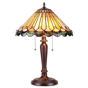 CHLOE Inez Tiffany-style 2 Light Mission Table Lamp 16&quot Shade