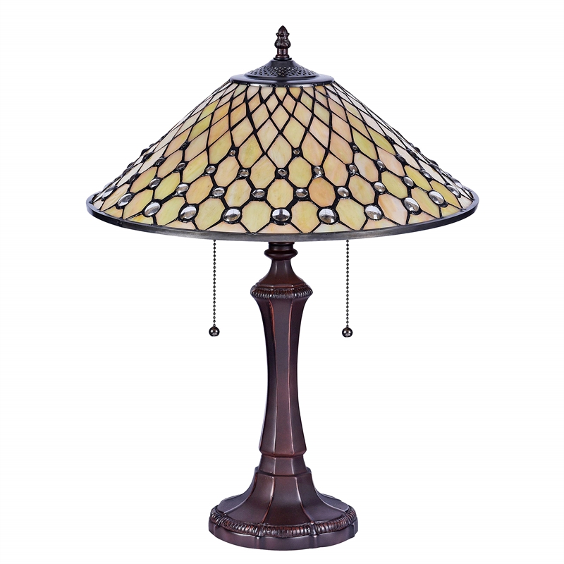 CHLOE Fanny Tiffany-style Victorian 2 Light Table Lamp 16