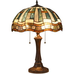CHLOE Denby Tiffany-style 2 Light Mission Table Lamp 16&quot Shade